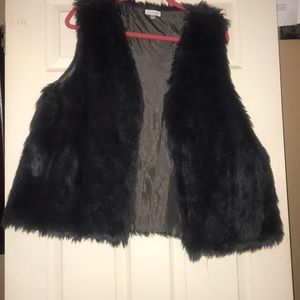 Dark gray “fur” vest